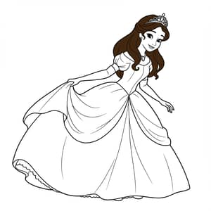 Princess Curtsying Coloring Page