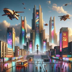 Soviet Union Futuristic City - Nostalgic Visuals of a Retro Future