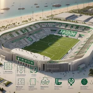 Modern Green & White Football Stadium Design in Monopoli, Italy