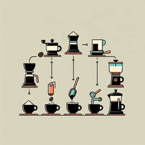 Decaffeination Process - Minimalist Depiction