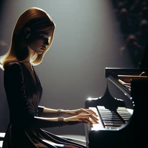 Olivia Altair Pianist Performing in Stylish Formal Gown