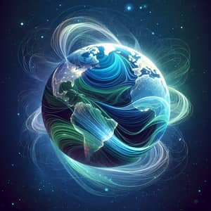 World Ether Vector Illustration: Radiant Energy Ensnaring Earth