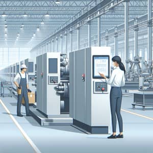 Factory Management Diagnosis: Minimalistic Scene in South Asian Female Engineer Analyzing Configuration