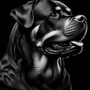 Black and White Rottweiler Dog - High Resolution Image