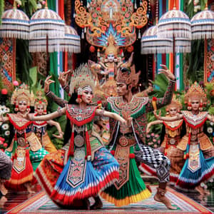 Traditional Javanese Dance in Vibrant Colors