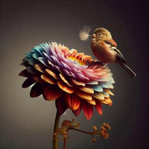 Amazing Flower with Bird - Studio Photography