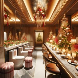 Luxurious Women's Restroom at Christmas-Themed Award Ceremony