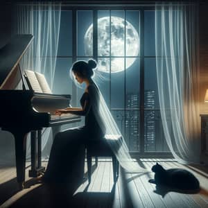 Bermain Piano: Moonlit Melodies of a Soulful Player