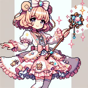 Retro Pixel Magical Girl/Boy Art - Sparkling Frilly Costume