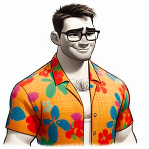 Joyful and Radiant Man Illustration - Animated Character Design