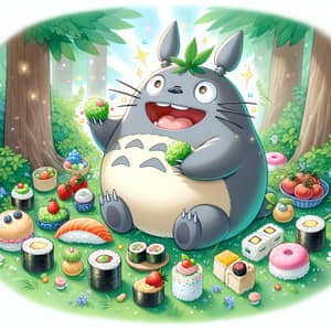 Feast with Totoro: Colorful Sushi, Fresh Fruits & More