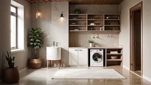 Wabi-Sabi Inspired Laundry Room Design