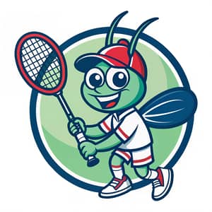 Cricket Playing Badminton Mascot Sports Logo