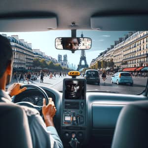 Iconic Paris Taxi Journey with Multicultural Driver