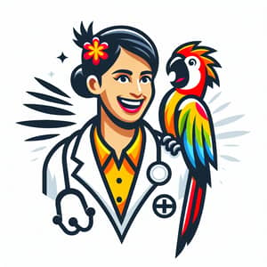 Cheerful Doctor Prescribing Laughter Logo