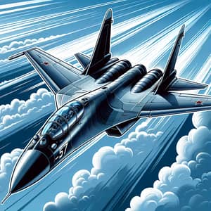 Su-47 Berkut Fighter Jet Illustration in Action