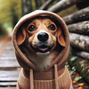 Dog with Hood - Cute Canine in a Hood