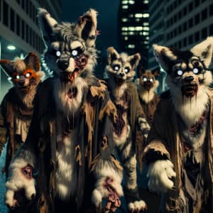 Spooky Zombified Fursuiters - Eerie Animal Costumes