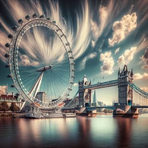 London Eye and Tower Bridge | Iconic Cityscape View