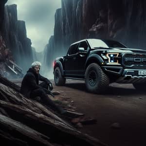 Ford Raptor Pickup Truck in Perilous Location