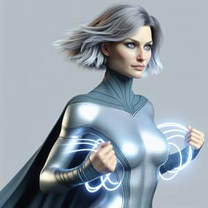 Blond Short-Haired Superheroine with Magnetic Sphere Power