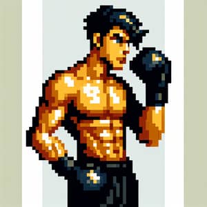 Pixel Art Boxer - Masculine Fighter in Pixel Style