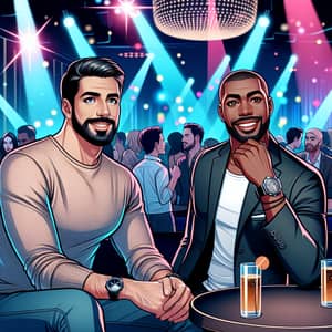 Vibrant Nightclub Scene with Stylish Men