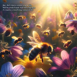 Meet Busy: The Dynamic Bee in a Sunlit Meadow