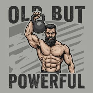 Vintage Gym Kettlebell Illustration | Rugged Power