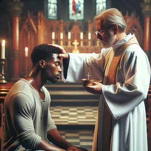 Spiritual Anointing Ritual in Peaceful Chapel