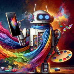 Captivating Droid Creating Masterpiece | Neuro Images Artwork