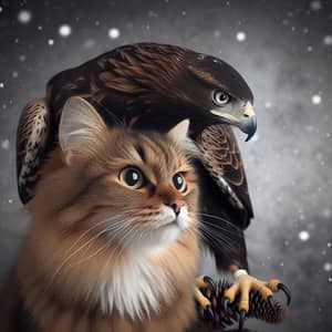 Cat and Eagle: Nature's Unique Pairing