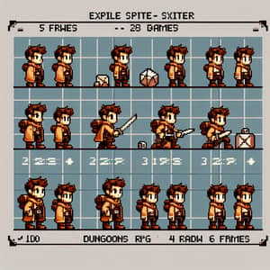 Pixel Art Sprite Sheet for RPG Characters