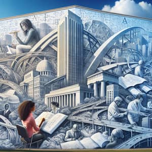 Iconic Civil Engineering Mural at Renowned University Campus