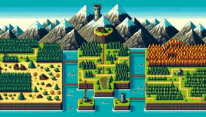 32-Bit Retro Pixelated Level Selector Map - Pixel Art Adventure