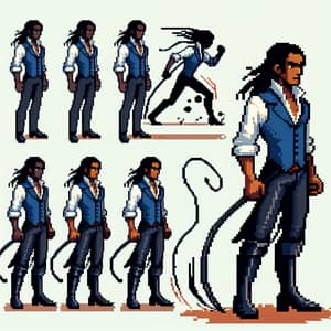 Pixel Art Vampire Hunter Sprite Sheet for Platform Game