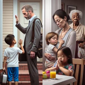 Heartwarming Family Farewell Scene Captured in a Single Frame