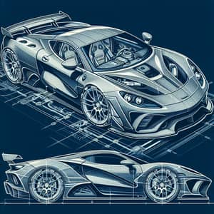 Blueprint of a Sleek Sports Car Design