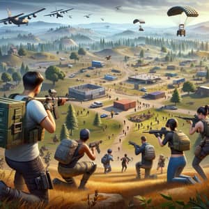 Immersive Multiplayer Battle Royale Game Scene