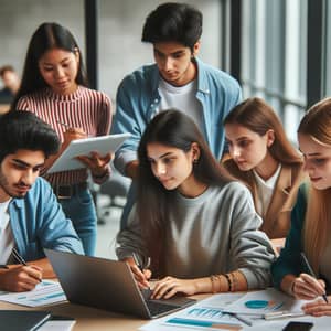 Diverse Group of Students Engaged in Collaborative Learning Session