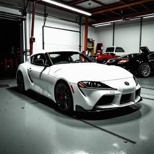 Stunning White Toyota Supra MK4 in Garage