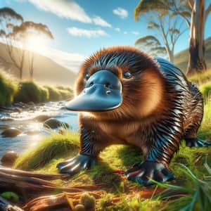 Platypus on Land: Intriguing Wildlife Moment