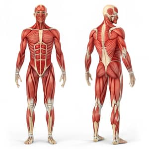 Comprehensive Muscular System Images: Front & Back