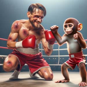 Playful Monkey vs Boxer: Amusing Match-Up with Injuries