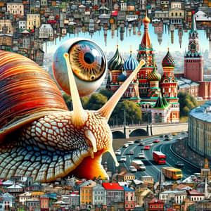 Moscow Through Snail's Eyes: Collage of Cityscape