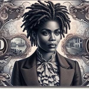 Intricate Banknote Portrait of Caribbean Woman