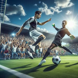 Dynamic Outdoor Soccer Action: Thrills of the Game