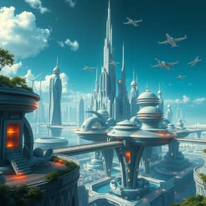 Explore a Futuristic City with Robots & Flying Cars