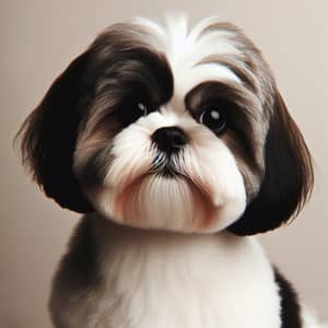 White and Black Spot Shih Tzu Dog | Groomed Coat