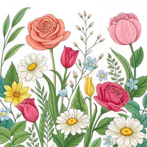 Product Flowers Drawing Background